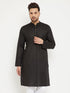 Vastramay Men's Black Cotton Blend Kurta